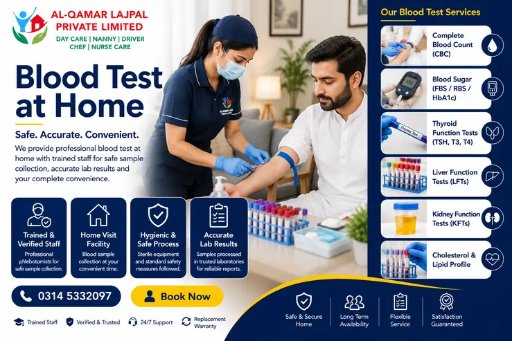 Professional blood test at home and blood sample collection services in Islamabad and Rawalpindi