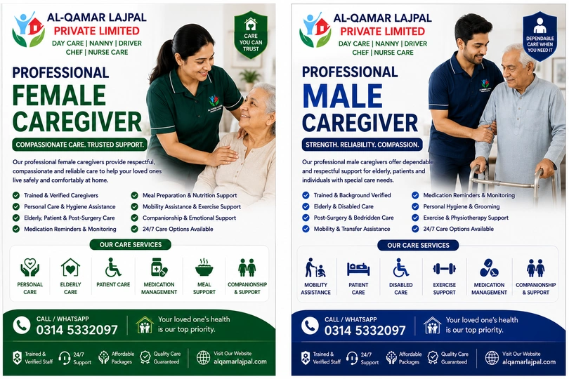 Professional Female Caregiver & Male Caregiver Islamabad