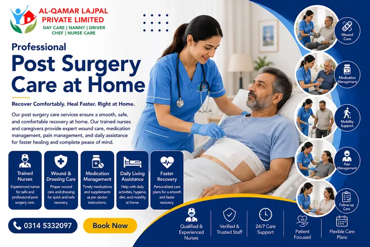 Professional post surgery care at home in Islamabad and Rawalpindi with experienced nurses and caregivers