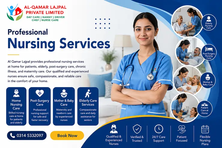 Professional home nursing services in Islamabad and Rawalpindi for patients, elderly people and post-surgery care